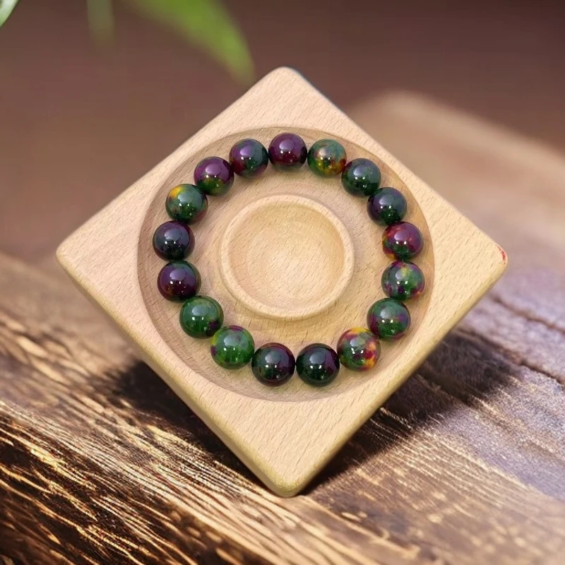 【仟璨珠宝】天然玉石 183 甘纹草绿花苏12mm