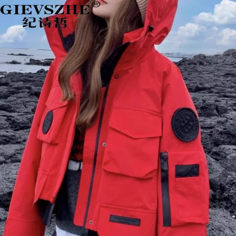 【90绒】纪诗哲轻奢羽绒服女冬季新款时尚百搭短款加厚保暖连帽外套