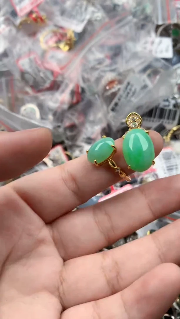 银S925镶嵌戒指翡翠555   6