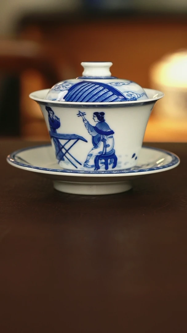 艺家仁汉宫春晓三才盖碗