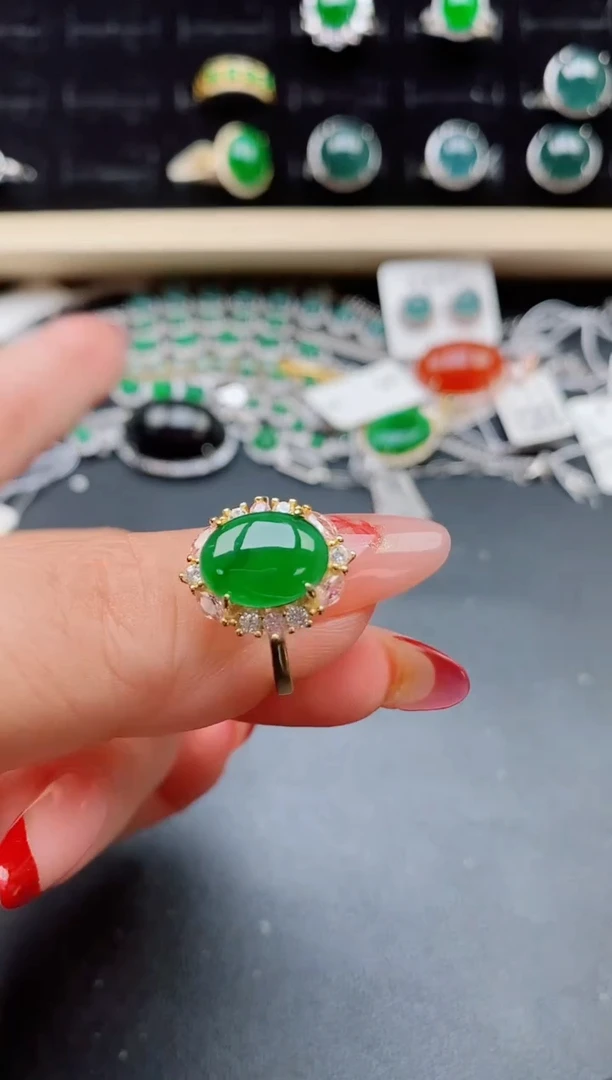 【闪购商品】翡翠戒指银S925镶嵌32312