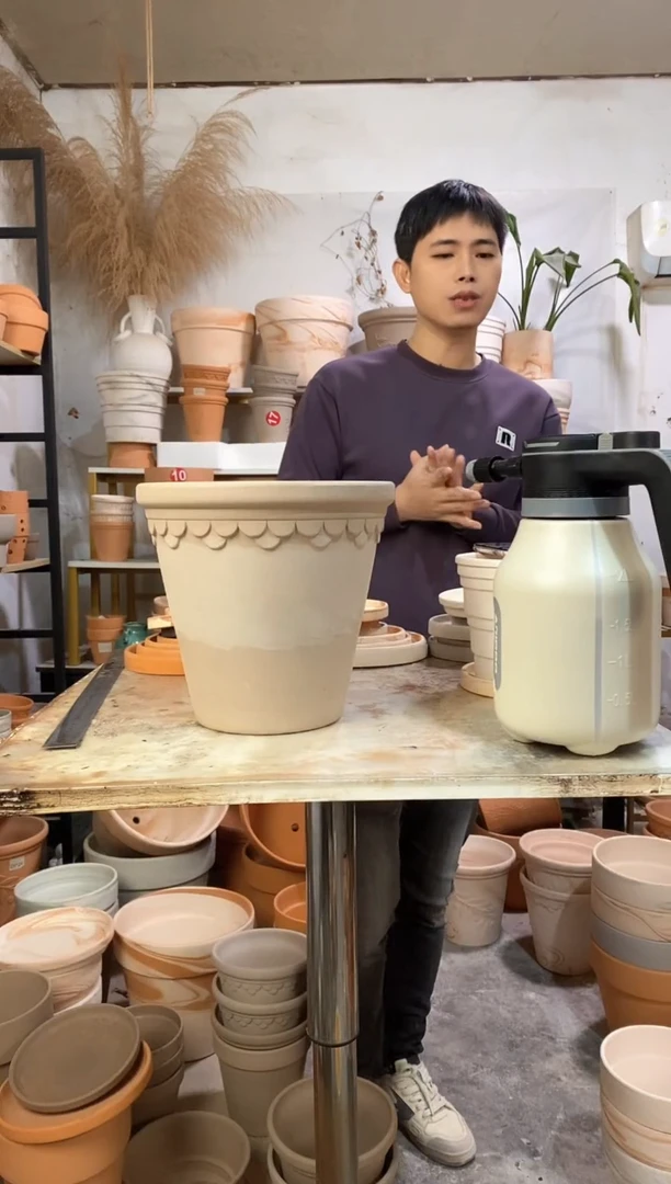 瑕疵无售后25*23灰陶巴洛克 1盆无托