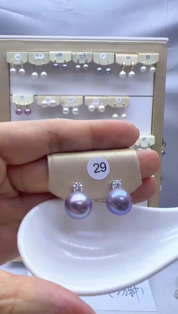 【闪购商品】淡水珍珠耳饰银S925镶嵌29