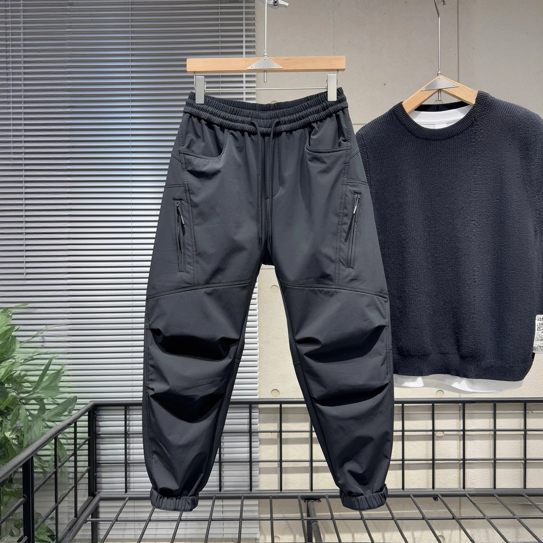 PinkAvril美式冬季宽松束脚工装裤户外运动裤速干拉链口袋休闲裤