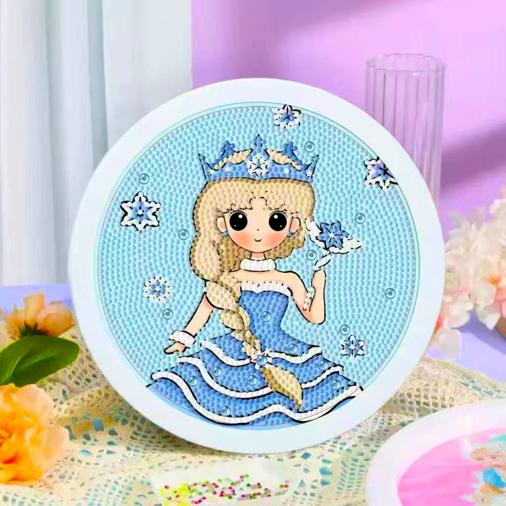 水晶公主手工DIY钻石画女孩送闺蜜生日礼物益智解闷玩具带相框