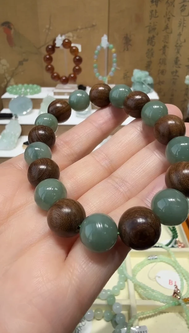 未镶嵌挂件翡翠A货翡翠多样性木隔珠手串一件