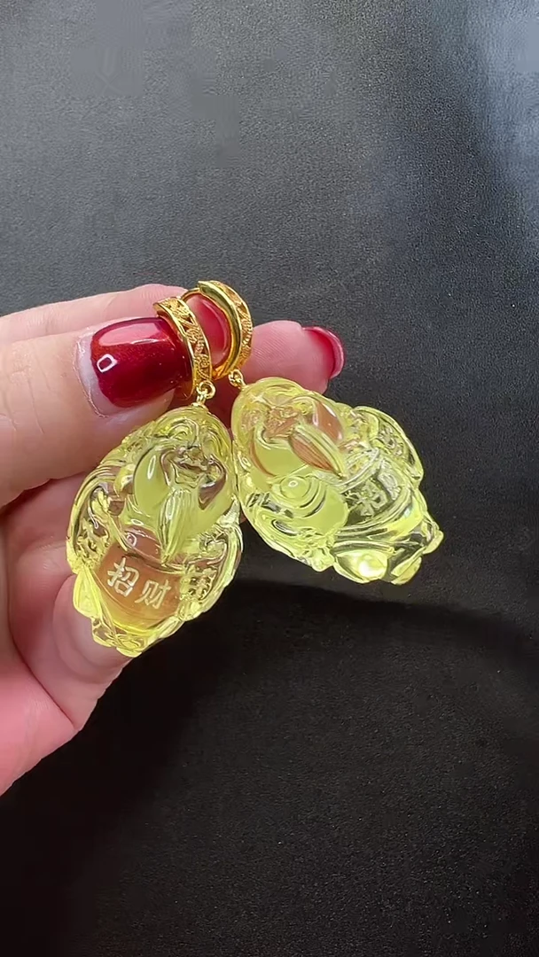 未镶嵌琥珀耳饰耳环