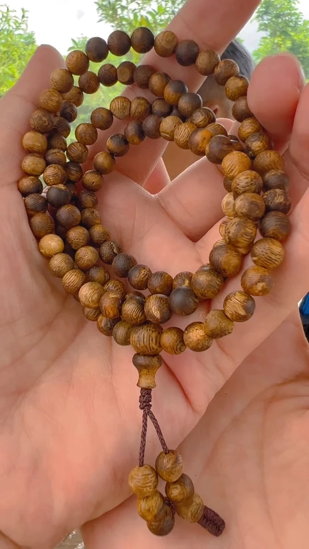 手串沉香Y5奇楠虫漏06圆珠多圈多样性发一