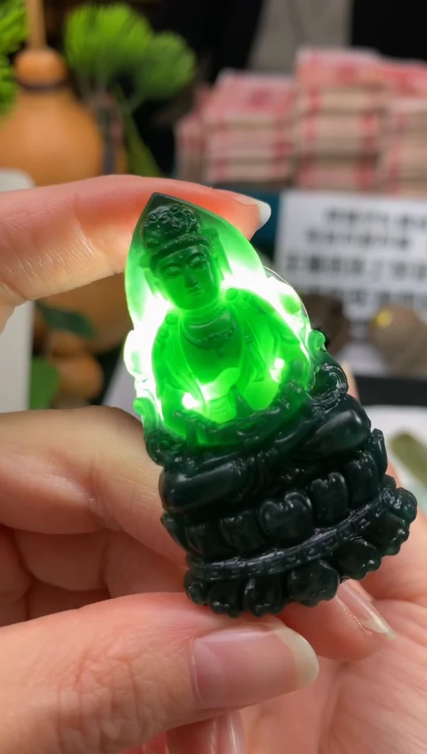 未镶嵌定制翡翠日**夜---118255