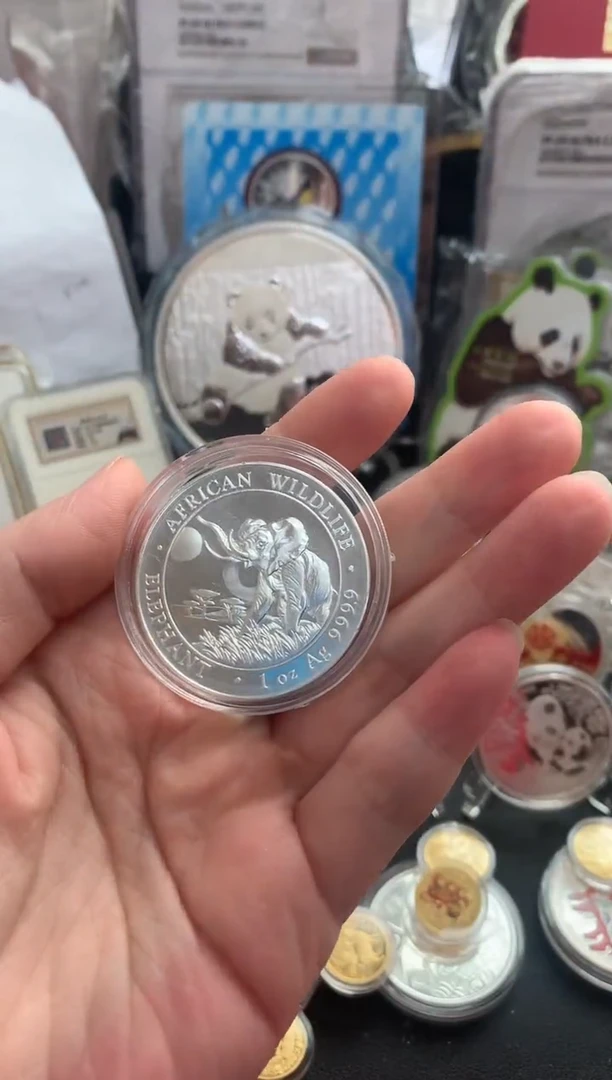 纯银sml大象银币