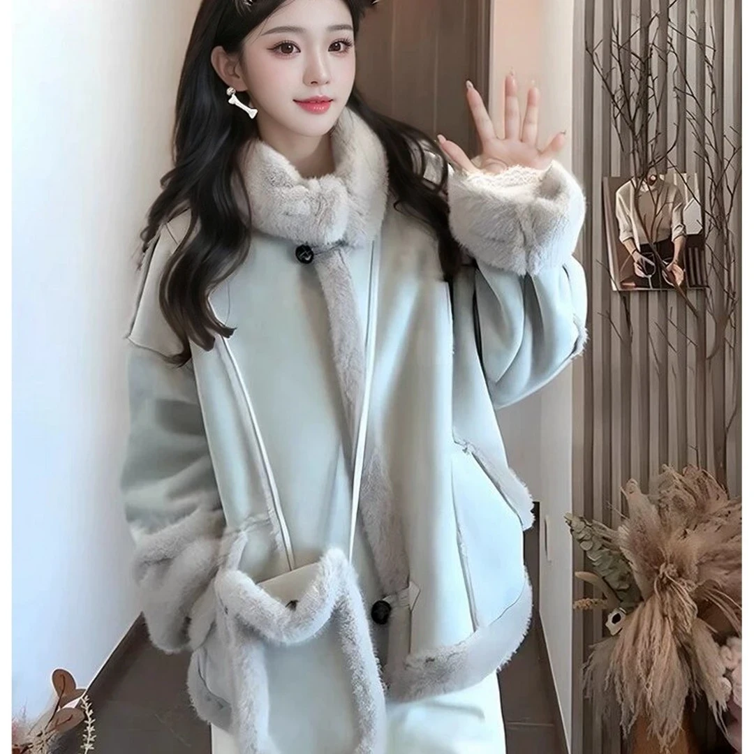 【运费险+现货】冬季新款毛毛包包外套女机车风皮毛一体01