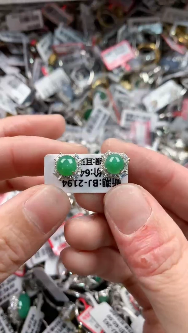 银S925镶嵌戒指翡翠666   9