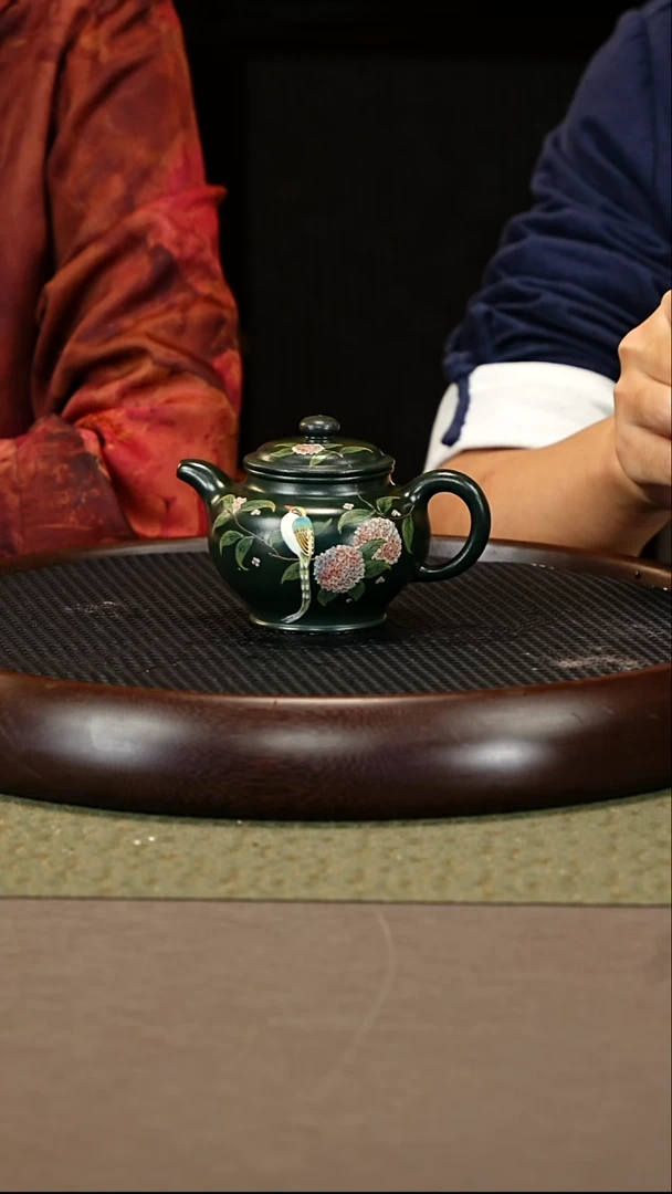 茶壶紫砂33 杨建英 绿泥柴烧 掇只 220cc