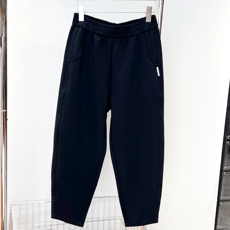 必魅2025夏季韩版ins黑色显瘦弹力萝卜裤显瘦休闲哈伦裤65611大码