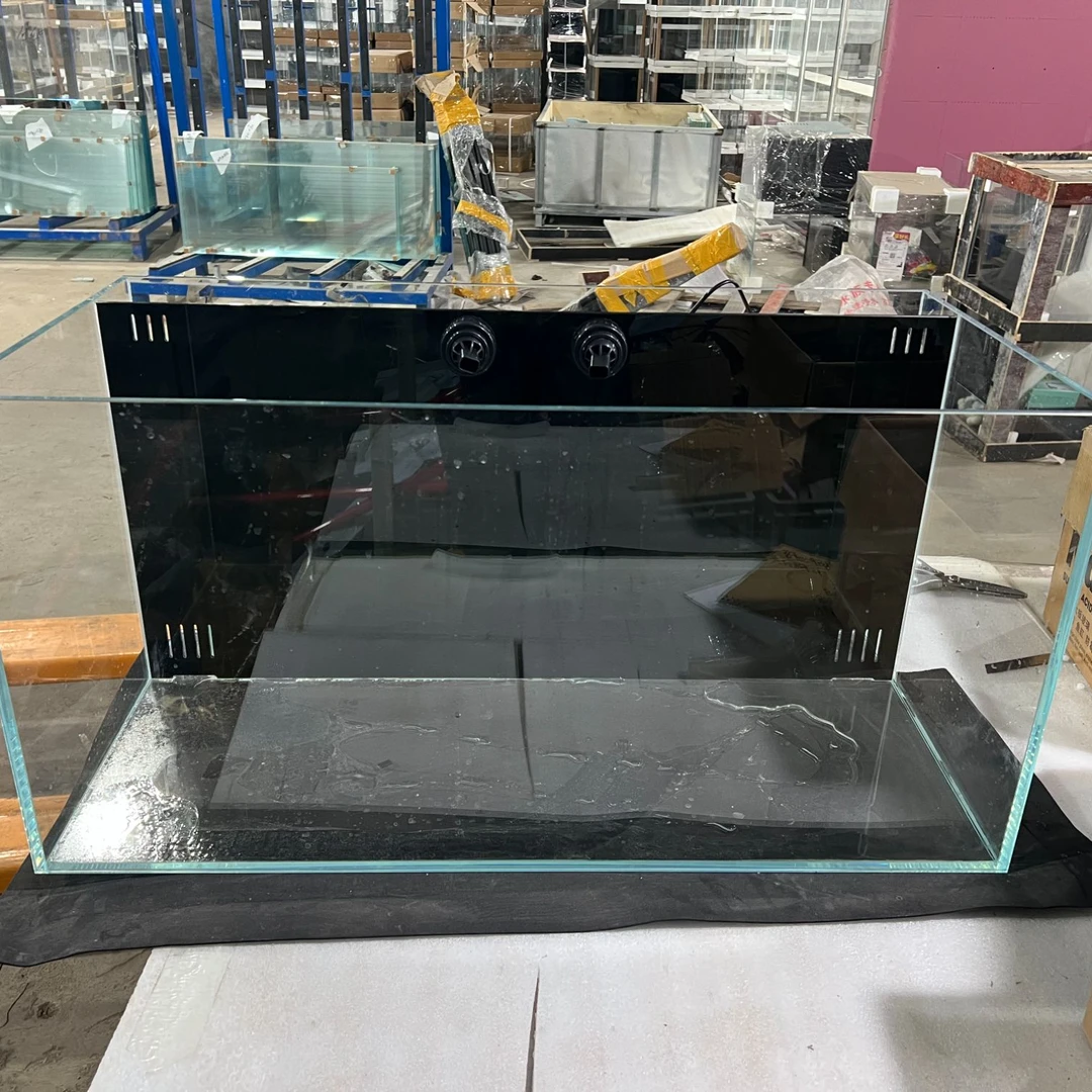 双出水黑玻背滤免换水鱼缸金晶超白办公室桌面缸