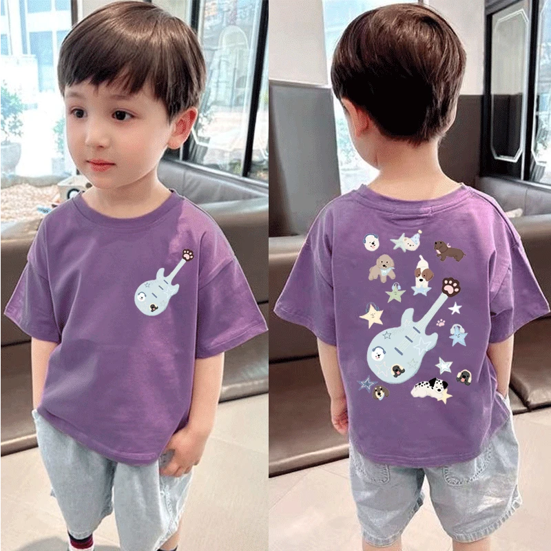 儿童纯棉短袖T恤男童2025夏季新款休闲百搭潮流洋气简约半袖韩版t