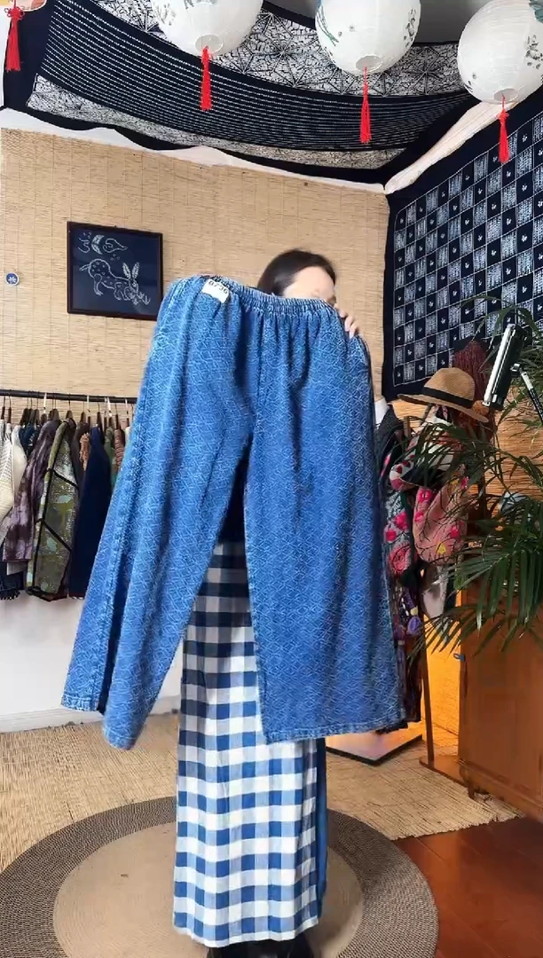 【闪购商品】设计师款蓝染阔腿裤