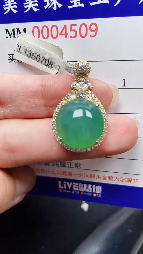 颈饰银S925镶嵌翡翠4509