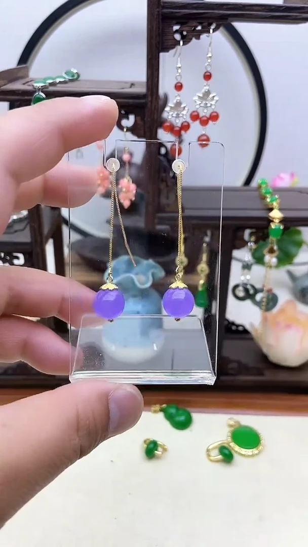 翡翠14K金镶嵌耳饰10号