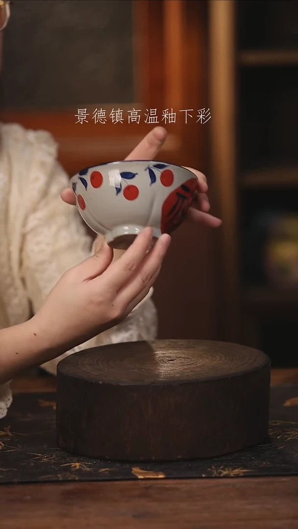 陶瓷景德镇高温釉下手绘陶瓷@L536@