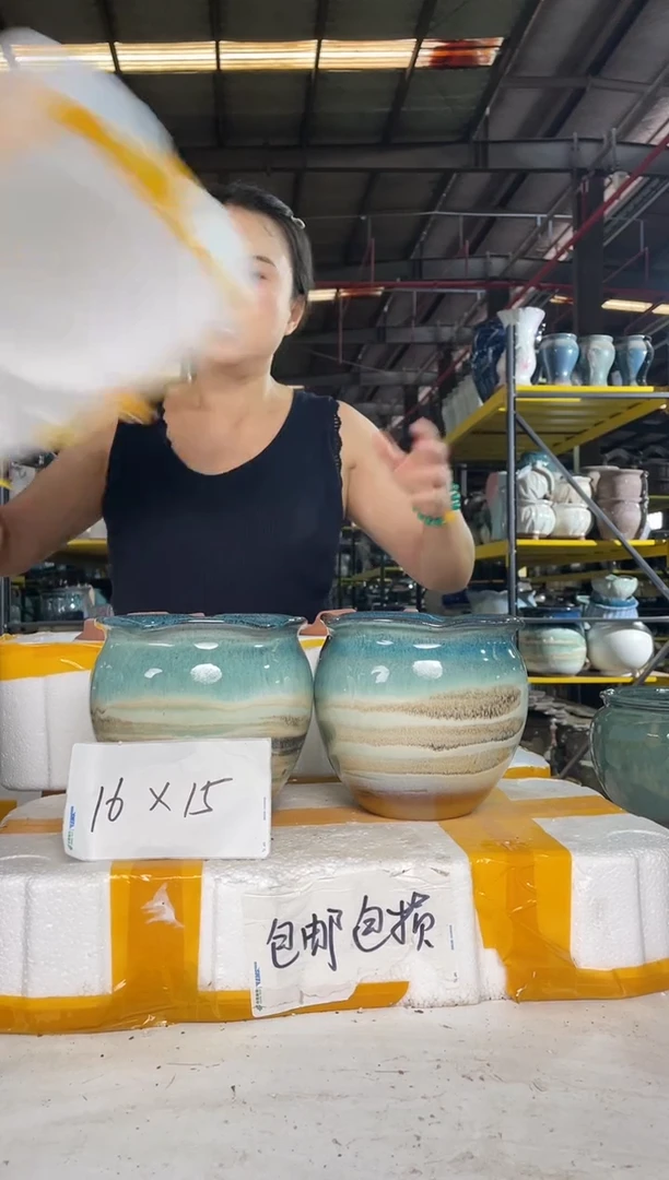 宜兴紫砂粗陶花盆16/15