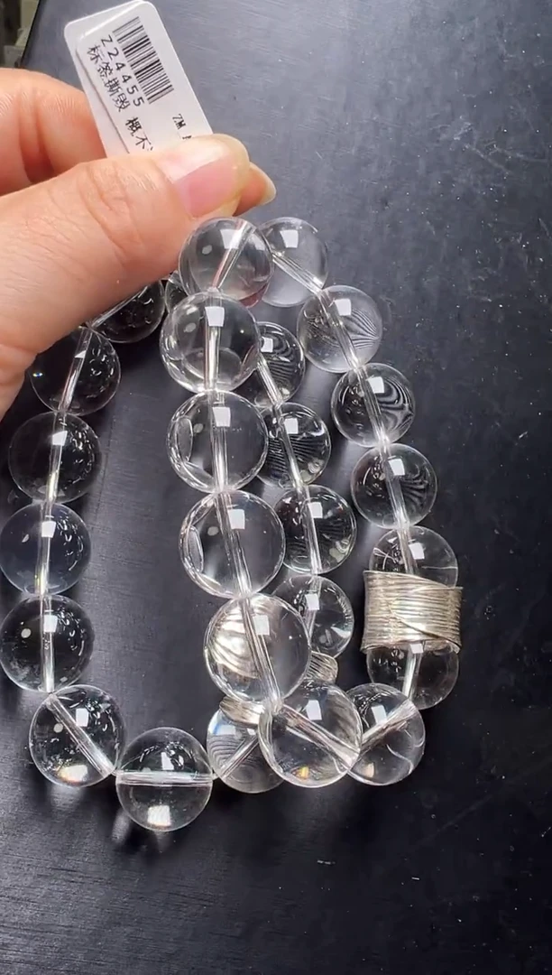 未镶嵌手串水晶多样性发一白水晶白富美手串（15-16m+） Z24455