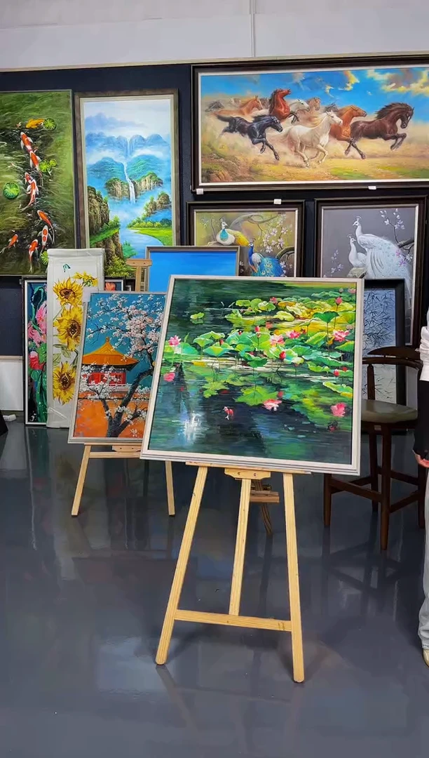 【闪购商品】油画75号 80*80 荷花-手绘油画