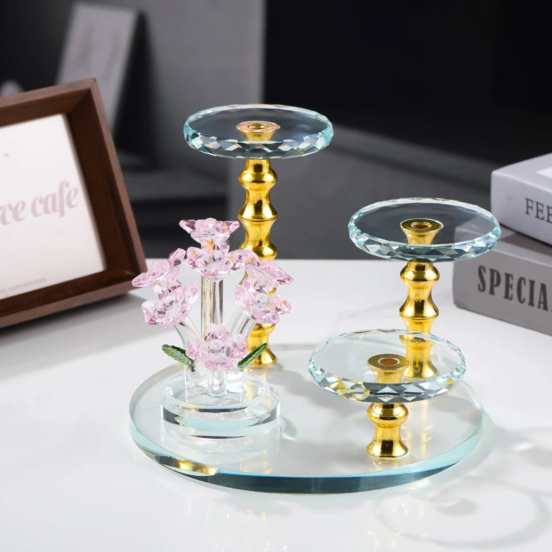 透明多层珠宝首饰香水化妆项链轻奢小众高级感物品水晶展示台家用