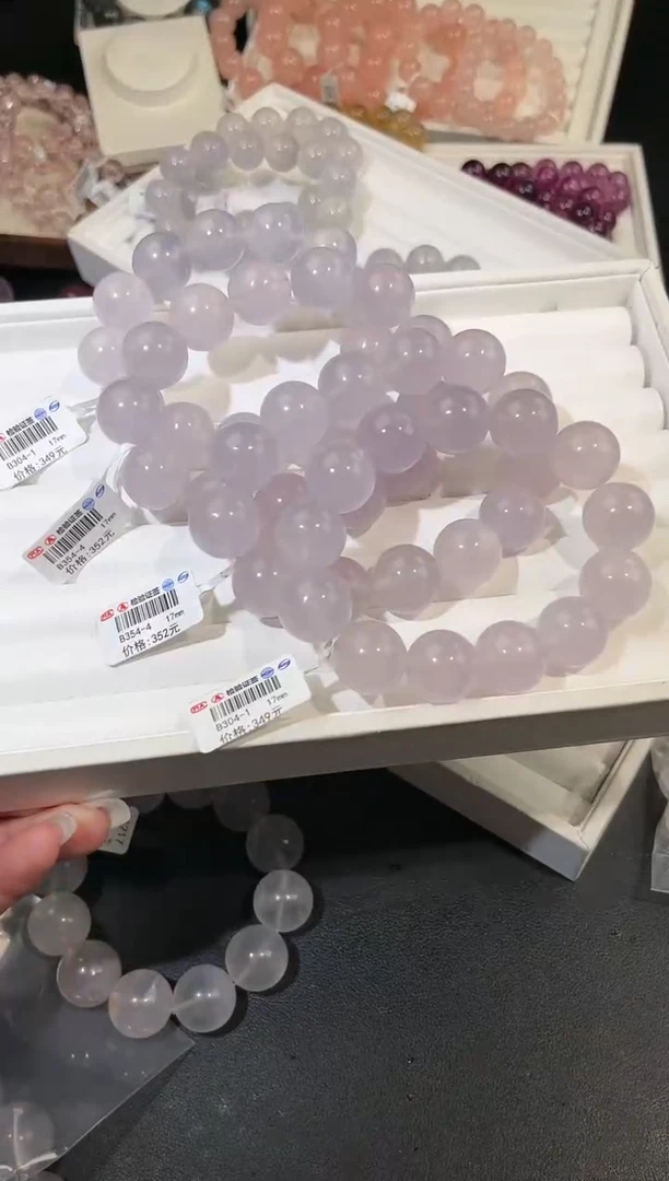 手链未镶嵌萤石多样性发一Q51奶紫17mm