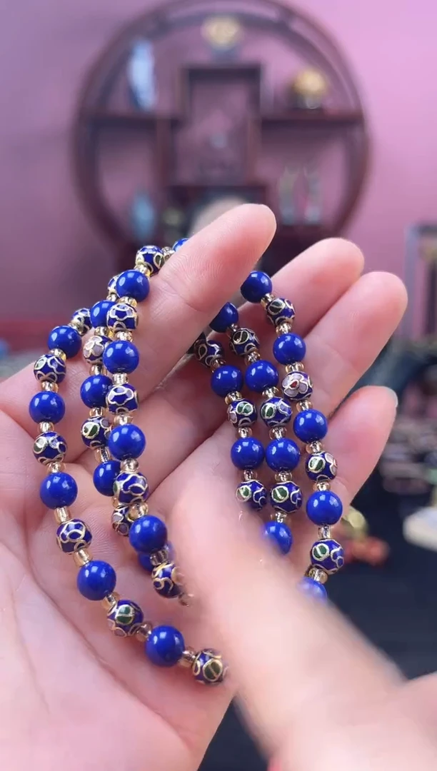 非遗 景泰蓝项链 0.6宝蓝