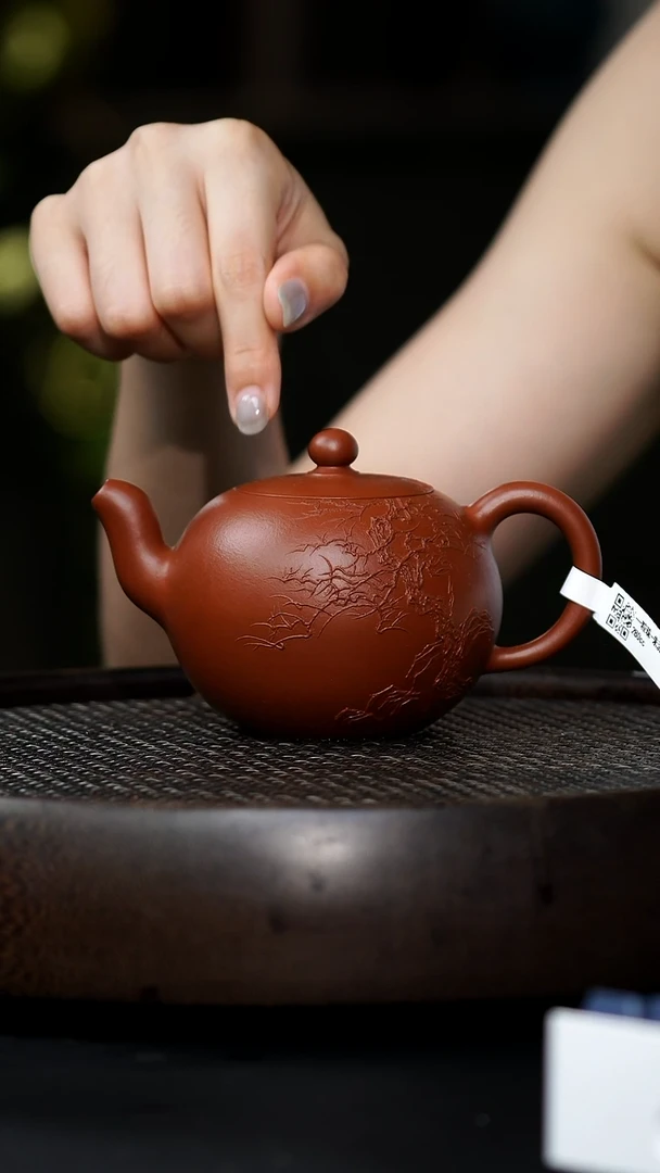 茶壶紫砂0726早场直播jxt一粒珠-朱泥-280cc