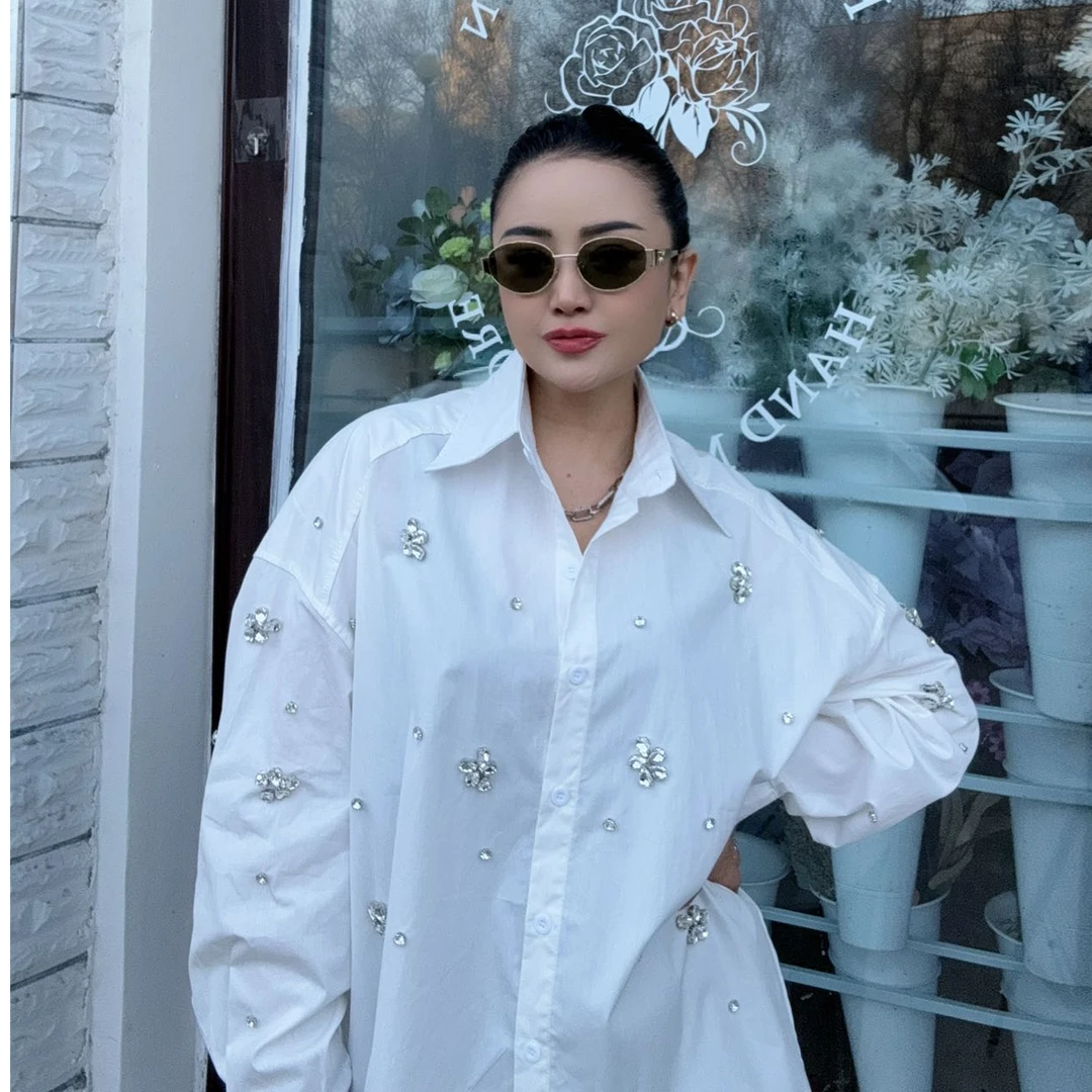 宽松版55到90公斤随便穿纯棉百搭长袖春款白色时尚网红气质