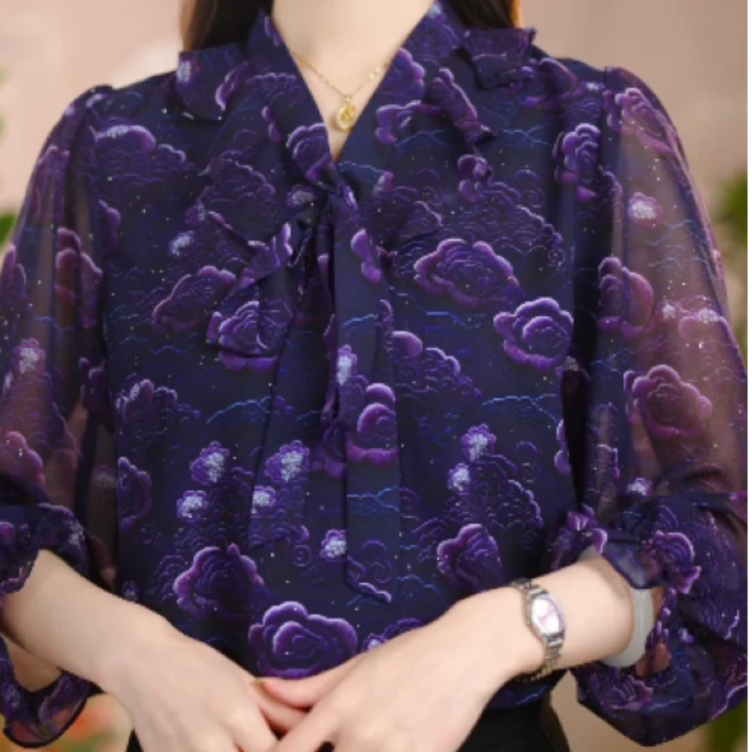 女士紫罗兰设计感气质s2小衫百搭宽松显瘦气质上衣917夏季