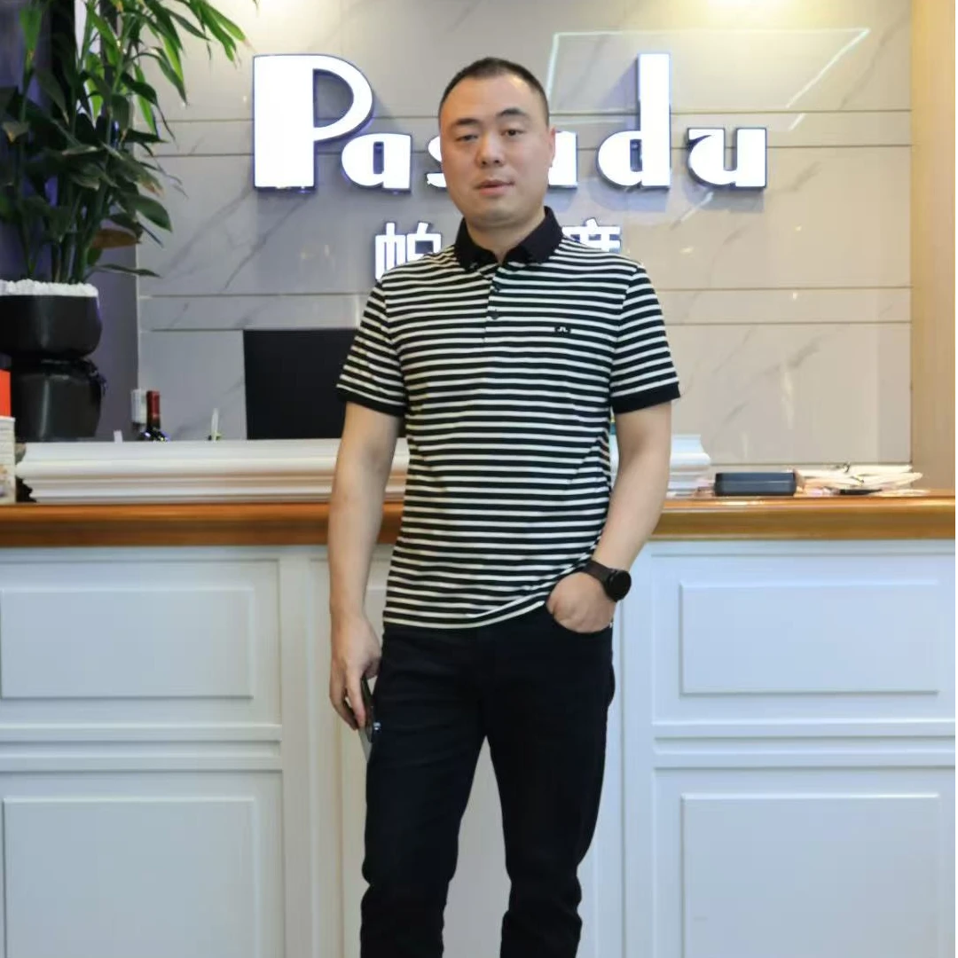 帕萨度男士休闲简约百搭潮流横条爆款翻领T恤YYA6886