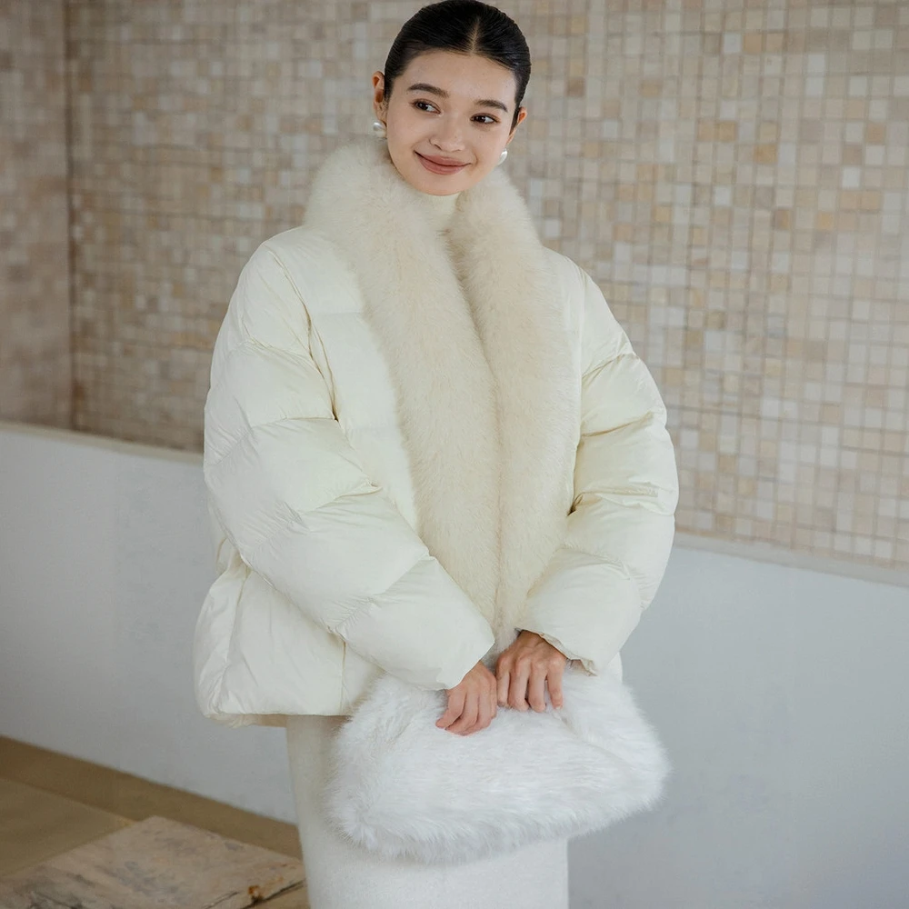 御姐风超好看高档气质显白大毛领棉服女冬新款轻奢保暖棉袄厚外套