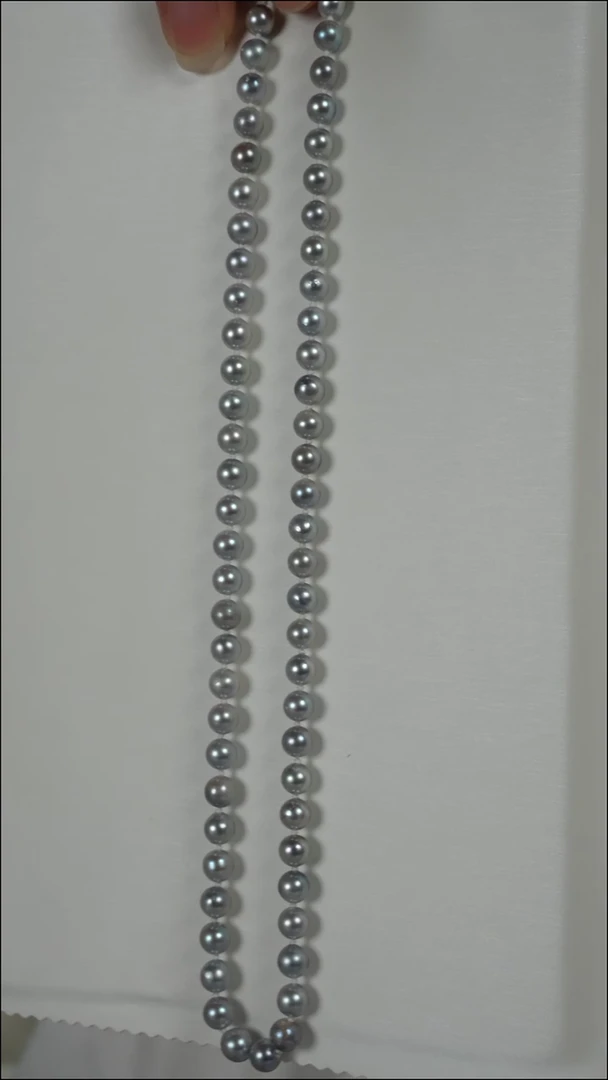 项链银S925镶嵌海水珍珠AK真多麻6-6.5mm