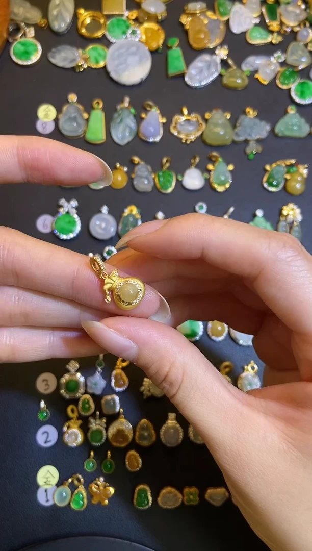 吊坠(不含链)银S925镶嵌翡翠1