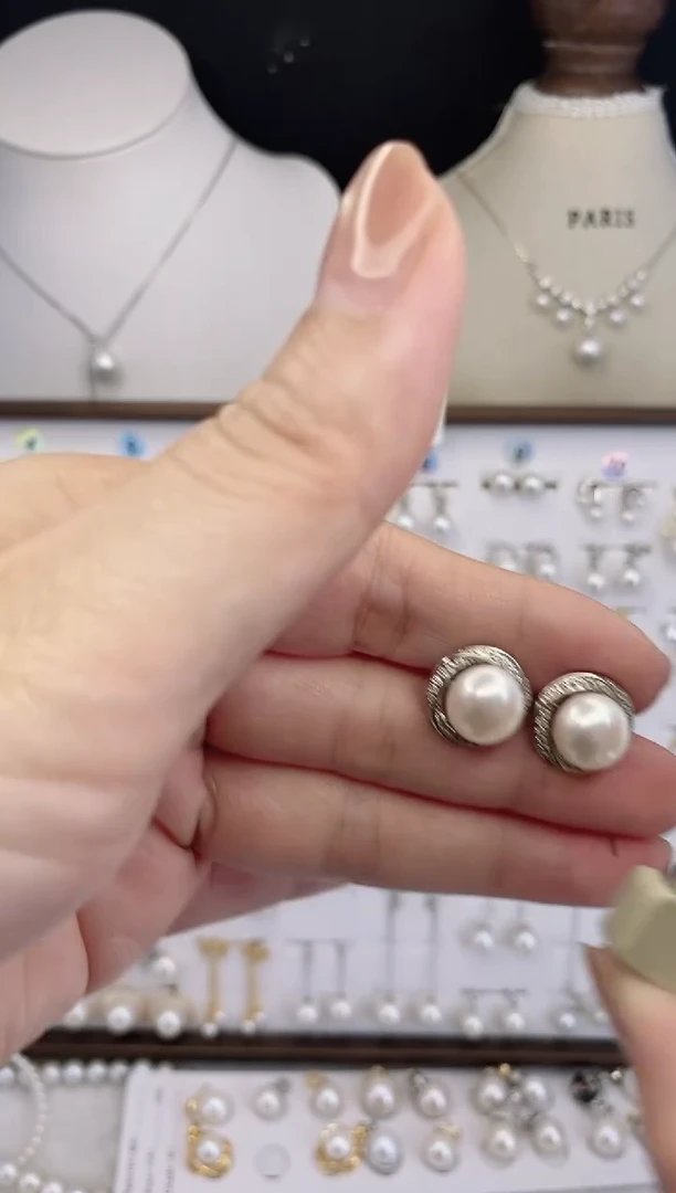 合金耳饰淡水珍珠15