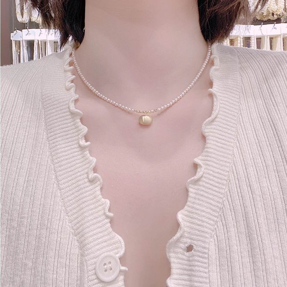 铜合金合成锆石项链 相思豆项链气质轻奢法式小众844