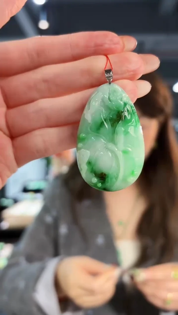 【闪购商品】翡翠颈饰18K金镶嵌缅料A货/支持复检/一件