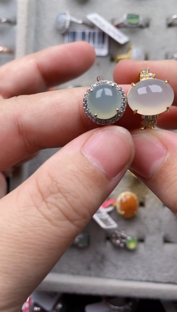 【闪购商品】翡翠戒指银S925镶嵌444444---5