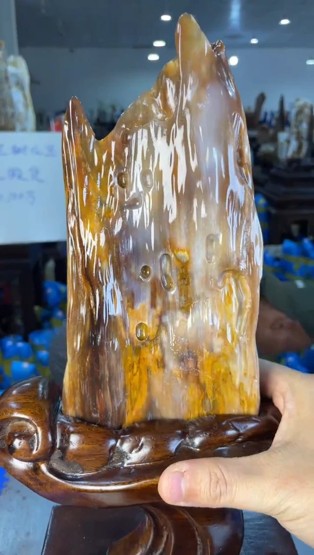 未镶嵌摆件硅化玉20