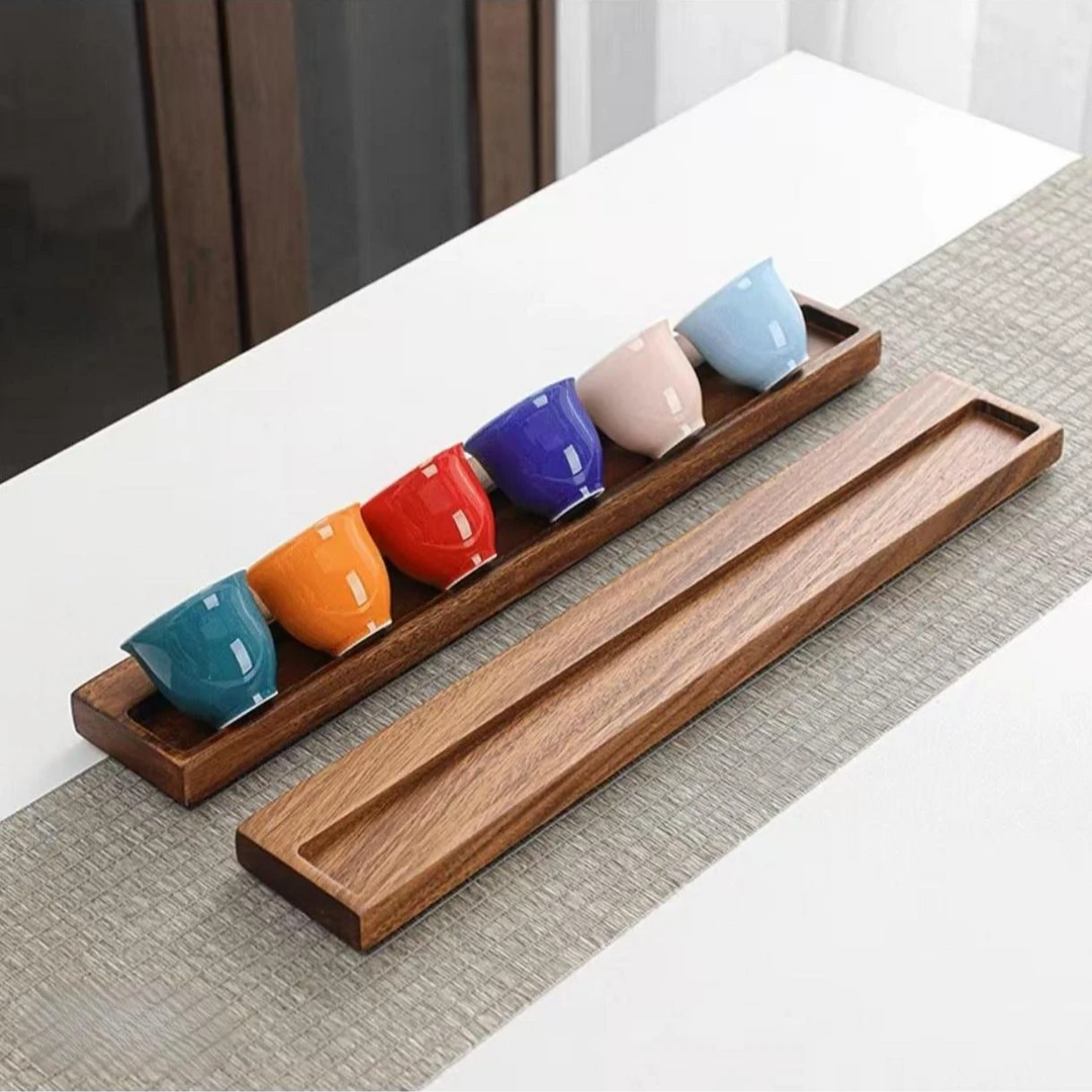 胡桃木置物茶杯架实木整木茶道配件家用茶具功夫晾杯沥水收纳配件