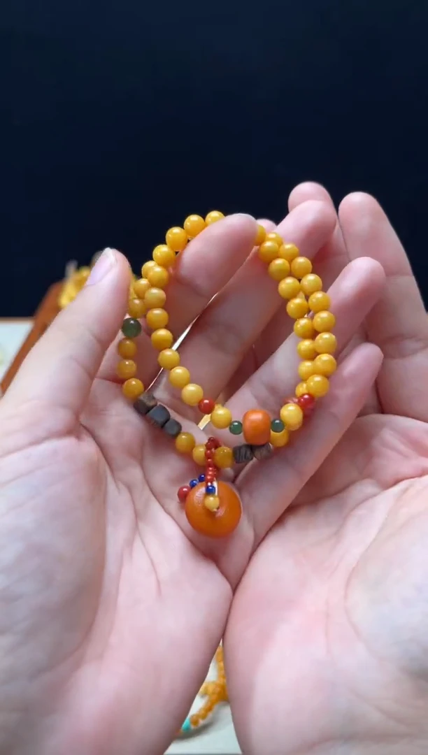 未镶嵌蜜蜡手链双圈