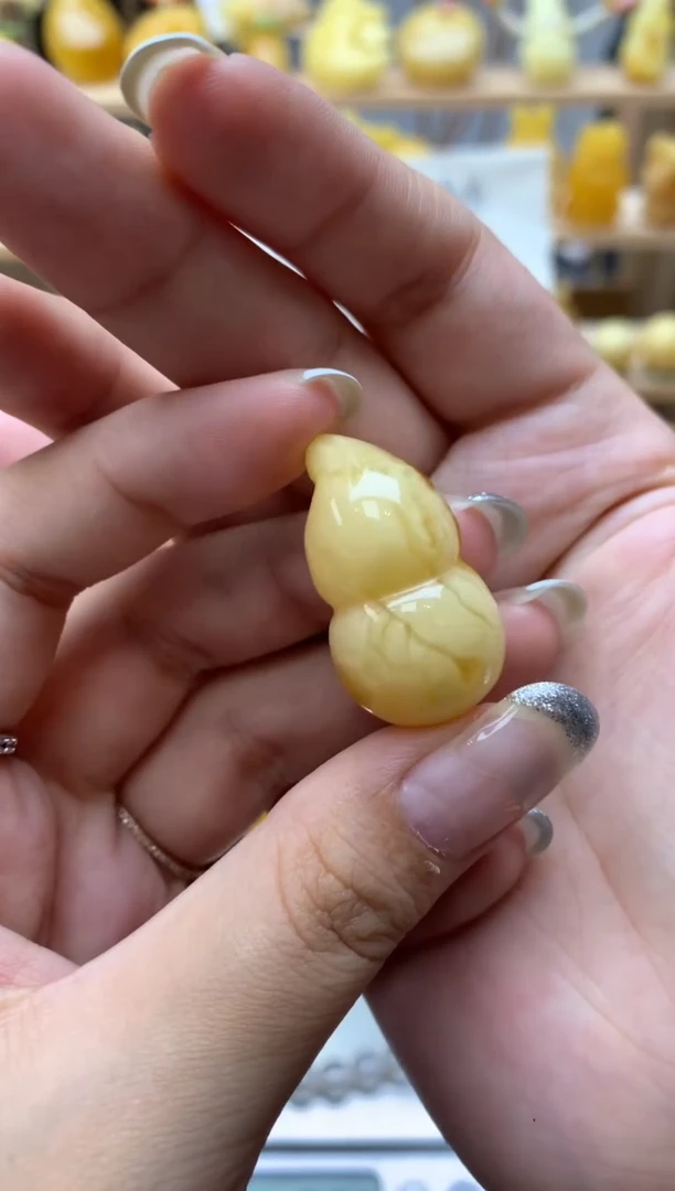 琥珀未镶嵌珠宝奇石038琥珀蜜蜡微瑕花粉
