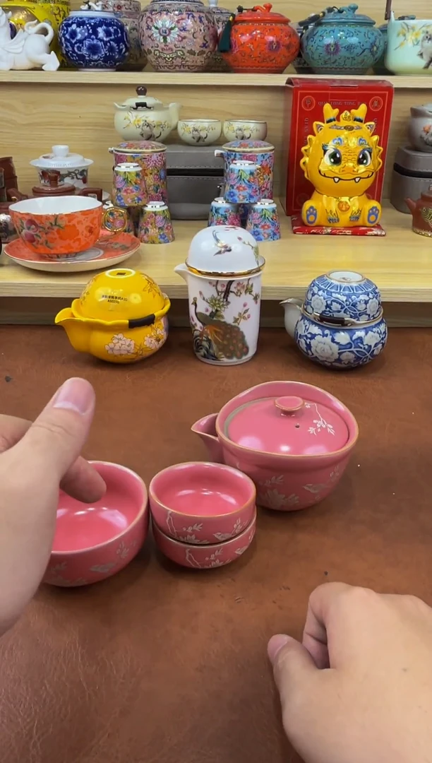 陶瓷茶具摆件旅行套组