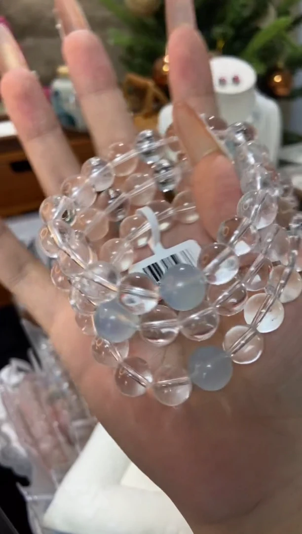 水晶手串未镶嵌孤品捡漏均匀瑕疵介意勿拍