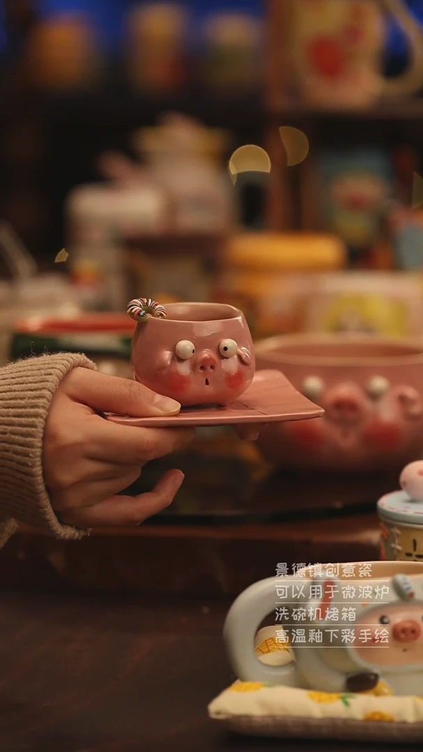 陶瓷景德镇可爱陶瓷釉下彩绘设计师款