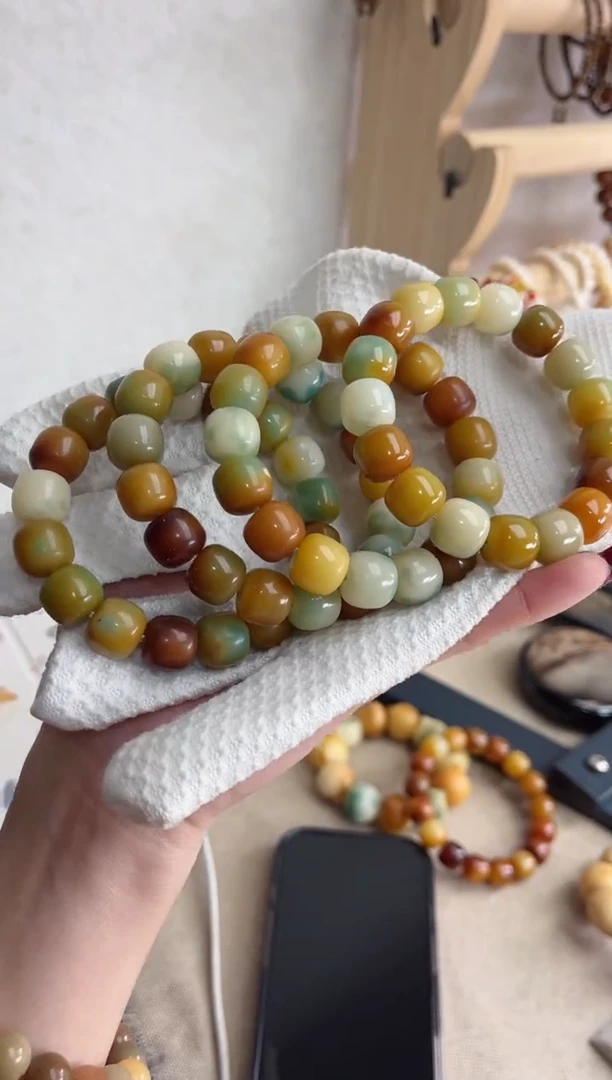 【闪购商品】菩提根/象牙果手串m744干磨嘎嘎油桶珠12*13瑕疵不补