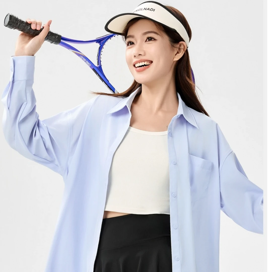 艾格城市户外夏季宽松型通用UPF200+常规款宽松款秋季防晒衬衫